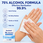 75% Alcohol Wipes, 100 Individually Wrapped Extra Large 6 x 8 Inch Sanitizing Wipes, Portable Single-Use Alcohol Wipes for Hands, Travel, Office, School & Home