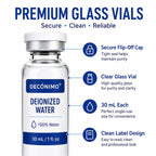 Deionized Water, 2 Pack 30 mL Glass Vials, 100% Pure Alcohol-Free, NOT For Peptide Injections