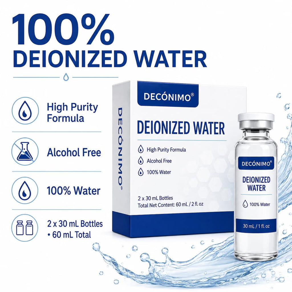 Deionized Water, 2 Pack 30 mL Glass Vials, 100% Pure Alcohol-Free, NOT For Peptide Injections