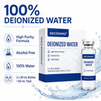 Deionized Water, 2 Pack 30 mL Glass Vials, 100% Pure Alcohol-Free, NOT For Peptide Injections