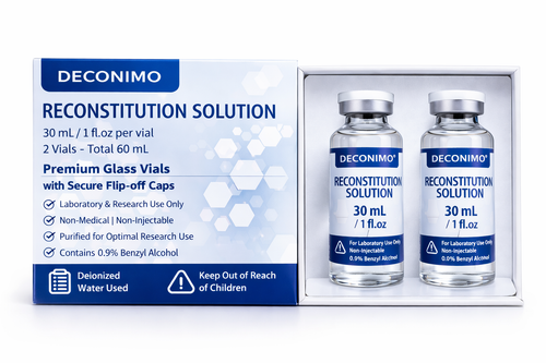 Reconstitution Solution – 2 Pack (30 mL Each) | Deionized Water with 0.9% Benzyl Alcohol | Premium Glass Vials with Secure Flip-Off Caps | Bacteriostatic Water | Bac Water