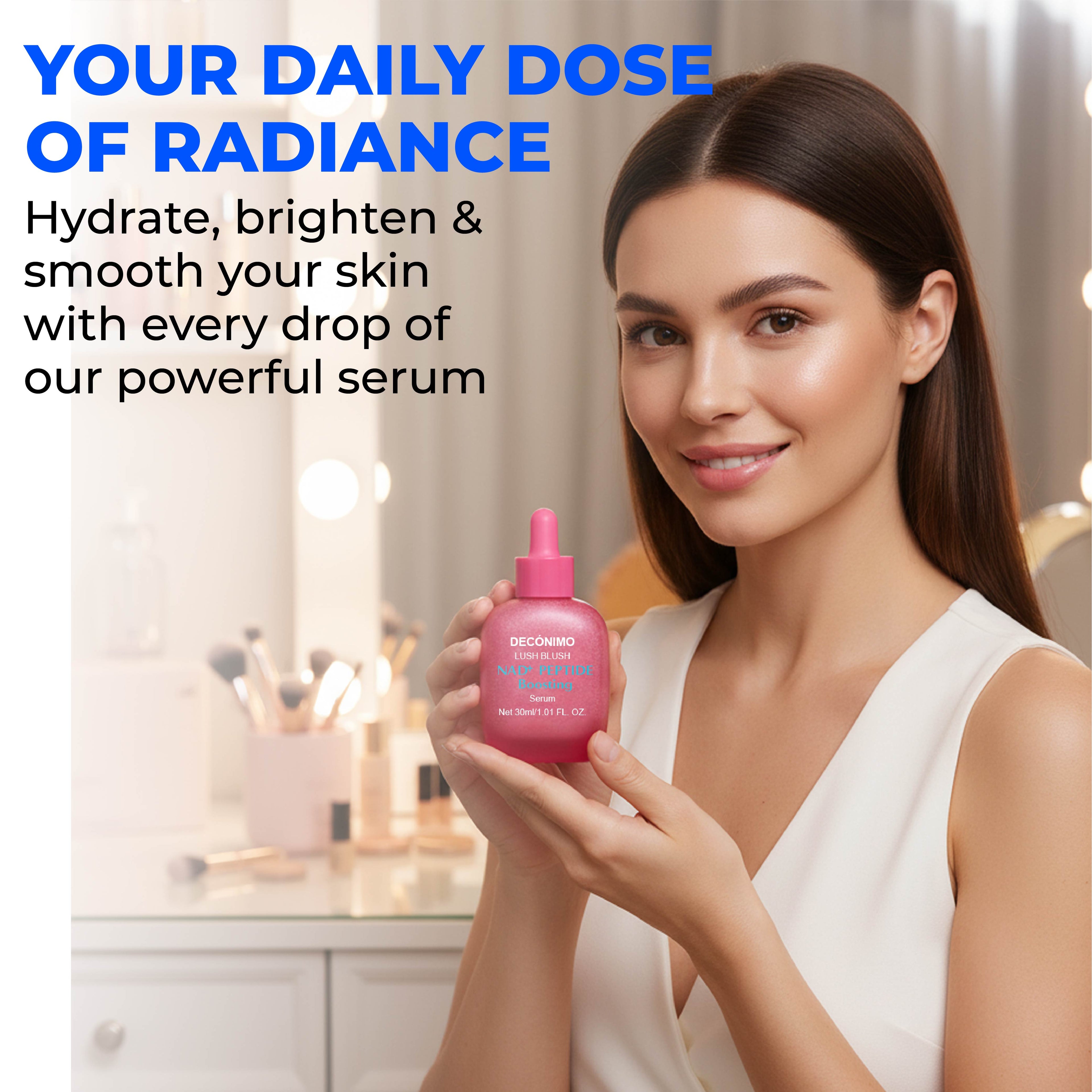 NAD+ Peptide Boosting Serum with 5 Ceramides & Vegan Collagen | Hydrating Face Serum with Hyaluronic Acid, Niacinamide & Peptides | Daily Moisturizer for Smoother, Firmer-Looking Skin | 30 mL / 1.01 fl oz
