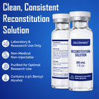 Reconstitution Solution – 2 Pack (30 mL Each) | Deionized Water with 0.9% Benzyl Alcohol | Premium Glass Vials with Secure Flip-Off Caps | Clear and Consistent Formula